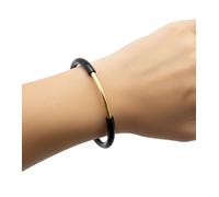 Moderner Calvin Klein Damen Armreif schwarzes Armband mit goldfarbenem Mittelsteg Arm-Schmuck KJ5FBF2001 Schwarz/Gold S