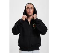 moderner Mister Tee Herren Hoodie große Kapuze Reißverschluss mit Baumwolle Schwarz M