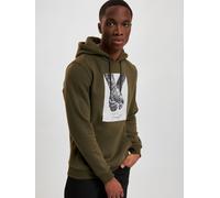 moderner Mister Tee Herren Hoodie Kordelzug Rippbündchen mit Baumwolle Khaki XS