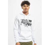 moderner Mister Tee Herren Hoodie Rippbündchen Kapuze 300 g/m² mit Baumwolle Weiß S