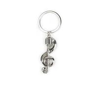 Moderner Schlüsselanhänger Aus Edelstahl, Kreatives Mikrofon-Musiknoten-Symbol, Perfekt Als Kleines Geschenk Für Frauen, Perfekt Als Geburtstagsgeschenk Für Die Freundin, Porte-Clés