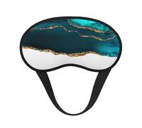 Moderner, stilvoller türkisfarbener Goldachat auf Weiß,Vollständige Augenabdeckungen, lichtundurchlässige Schlafmasken, Verdunkelungs-Augenschützer