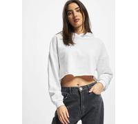Rundhalspullover URBAN CLASSICS "Urban Classics Damen Ladies Oversized Cropped Hoody", Damen, Gr. 3XL, weiß, 65% Baumwolle, 35% Polyester, unifarben, oversize, ohne Ausschnitt, Pullover Rundhalspullov