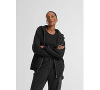 Urban Classics Kapuzenjacke Flauschiger Zip-Hoody für Damen Reißverschluss Schwarz L