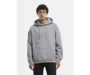 moderner URBAN CLASSICS Herren Hoodie Rippbündchen Kapuze mit Baumwolle Grau XL