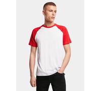 modernes Build Your Brand Herren T-Shirt 140 g/m² mit Baumwolle Weiß/Rot L