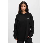 modernes DEF Damen Sweatshirt Rippbündchen mit Baumwolle Schwarz XL