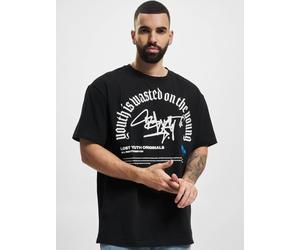 modernes Lost Youth Herren T-Shirt Oversize 240 g/m² mit Baumwolle Schwarz XL