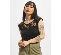 Urban Classics Female Shirt Ladies Top Laces Tee Black-XS