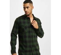 Urban Classics Herren Flanell-Karohemd TB297 – Schwarz/Forest – Größe L