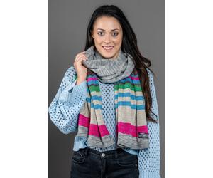 Modeschal "Bea", Damen, grün, Polyacryl, COLLEZIONE ALESSANDRO, gestreift, Basic, Modetücher, kuschelig weich in Steifenoptik (92685903-0) grün