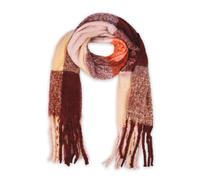 Modeschal CAPELLI NEW YORK, Damen, braun combo, Strick, Polyester, kariert, mehrfarbig, Modetücher, lange Fransen, Feinstrick, wärmend (11805950-0) braun combo