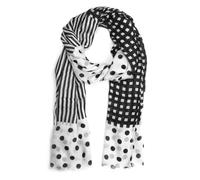 Modeschal "Daline", Damen, schwarz, Viskose, COLLEZIONE ALESSANDRO, gepunktet, Basic, Modetücher, im Designmix mit Punkten, Gitter und Streifen (45165332-0) schwarz