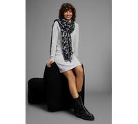 Modeschal LAURA SCOTT, Damen, schwarz-weiß (grau, schwarz), Web, Kunstfaser, gemustert, Modetücher, im trendigen Leopard-Design mit Fransen (55724166-0) grau, schwarz