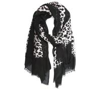 collezione alessandro Schal Lina mit Leopardenmuster und schwarzer Umrandung 180cm x 100cm
