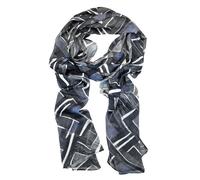 Modeschal "Mitternacht", Damen, blau, Viskose, COLLEZIONE ALESSANDRO, bedruckt, Basic, Modetücher, mit dunkelblauem Zick-Zack-Muster (53576402-0) blau