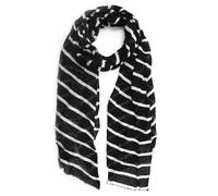 Modeschal "Valerie", Damen, schwarz, Viskose, COLLEZIONE ALESSANDRO, gestreift, Basic, Modetücher, mit weißen Streifen (14187220-0) schwarz