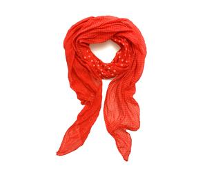 Modeschal "Vera", Damen, rot, Baumwolle, COLLEZIONE ALESSANDRO, gepunktet, Basic, Modetücher, mit hübschen Pünktchen in verschiedenen Größen (40037361-0) rot