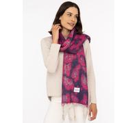 Modeschal ZWILLINGSHERZ ""Big Leo"", Damen, pink (fuchsia), Strick, Obermaterial: 100% Polyester, modisch, Modetücher, mit modischem Leomuster und Fransen (19582310-0) fuchsia