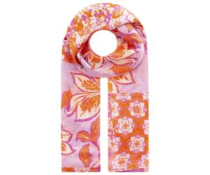 Modeschal ZWILLINGSHERZ "Paisley", Damen, bunt (orange, pink), Kunstfaser, Modetücher, transparent, aquarell Print, Schriftzug (35521557-0) orange, pink