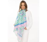 Modeschal ZWILLINGSHERZ "Paisley", Damen, mint, Kunstfaser, Modetücher, transparent, aquarell Print, Schriftzug (83168369-0) mint