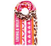 Modeschal ZWILLINGSHERZ ""Wild Life"", Damen, pink, Web, Baumwollmischung, gemustert, modisch, Modetücher, mit buntem Leomuster (23644467-0) pink