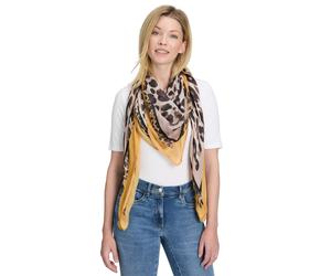 Modetuch BETTY BARCLAY "Damen mit Aufdruck", Damen, Gr. ACC, gelb (taupe, gelb), Web, Viskose, Modetücher (23751302-0) taupe, gelb