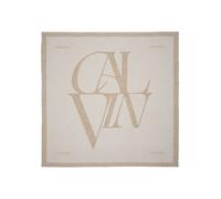 Modetuch CALVIN KLEIN "CALVIN CHAMBRAY SQUARE SCARF", Damen, desert taupe, Web, Baumwollmischung, gemustert, mehrfarbig, Modetücher, Mit Markenlabelemblem (81142325-0) desert taupe