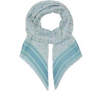 Modetuch CALVIN KLEIN "EMBLEM AOP JACQUARD SQUARE SCARF", Damen, whispering blau, weiß, Web, Kunstfaser, gemustert, mehrfarbig, Modetücher, Mit Markenlabelmusterung (69372022-0) whispering blau, weiß