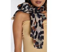 Modetuch LAURA SCOTT, Damen, beige (beige, schwarz), Web, Polyester, Animalmuster, bedruckt, Modetücher, in Schalform mit trendigem Leo-Allover-Druck (47944835-0) beige, schwarz