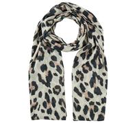 Modetuch LAURA SCOTT, Damen, braun (creme, braun), Web, Obermaterial: 100% Polyester, Animalmuster, animal-print, bedruckt, gemustert, leicht durchscheinend, leicht transparent, Modetücher, mit trendi