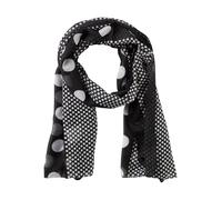 Modetuch LAURA SCOTT, Damen, schwarz-weiß (schwarz, weiß), Web, Polyester, bedruckt, gemustert, gepunktet, leicht glänzend, leicht transparent, Modetücher Modetuch, mit großen und kleinen Punkten - NE