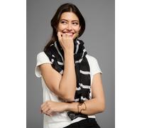 Modetuch LAURA SCOTT, Damen, schwarz-weiß (schwarz, weiß), Web, Polyester, bedruckt, grafisches Muster, leicht durchscheinend, leicht transparent, Modetücher Modetuch, 180x100cm als Schal-Tuch oder 3-