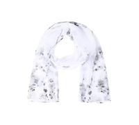 Modetuch LAURA SCOTT, Damen, weiß, grau, Web, Polyester, bedruckt, geblümt, gemustert, leicht durchscheinend, leicht transparent, Modetücher, geblümtes Muster, aus Webmaterial, leicht transparent (798