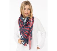 Modetuch ZWILLINGSHERZ "Anker Moin", Damen, blau (jeansblau), Feinstrick, Baumwollmischung, Modetücher Modetuch, Küstenfeeling, Baumwollmischung, Feinstrick, Schriftzug, maritim (63200225-0)