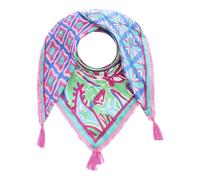 Modetuch ZWILLINGSHERZ, Damen, blau, Viskose, gemustert, Modetücher, mit Allover-Print, Tasseln und kleiner Fransenkante (65764925-0) blau