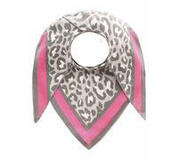 Modetuch ZWILLINGSHERZ "Dreieckstuch BW "Leo Rand"", Damen, grau, Obermaterial: 50% Baumwolle, 50% Polyacryl, Modetücher, Leo mit pinker Lante (27531329-0) grau