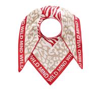 Modetuch ZWILLINGSHERZ "Dreieckstuch BW "Tierreich"", Damen, rot, Obermaterial: 50% Baumwolle, 50% Polyacryl, Modetücher, kombiniert Leo und Zebra Muster (59567160-0) rot