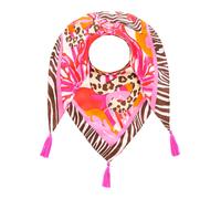 Modetuch ZWILLINGSHERZ ""Flower Wild"", Damen, rot, Obermaterial: 100% Viskose, modisch, Modetücher, mit Tasseln und Leo Schrift (95970332-0) rot