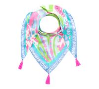 Modetuch ZWILLINGSHERZ ""Summer Flower Art"", Damen, bunt (mehrfarbig), Obermaterial: 100% Viskose, Modetücher, mit Blumenmuster, Schrift und Tasseln (41445127-0) mehrfarbig