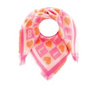 Modetuch ZWILLINGSHERZ "Viereckstuch "Kacheln Liebe "", Damen, pink (neonpink), Strick, Materialmix, unifarben, casual, Modetücher, mit Herzen und Buchstaben in fröhlichen Farben (45229521-0) neonpink