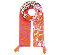 Modetuch ZWILLINGSHERZ ""Wild Flower"", Damen, orange, Web, Viskose, Modetücher Modetuch, Mit Leo und Zebra Muster (64281803-0)