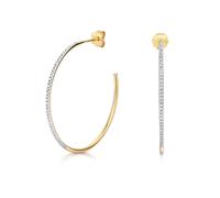 Modische 9 ct/Karat Gelb Gold Diamant Paar Creolen Brillant-Schliff 0.15 Karat H - I1