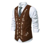 Modische Anzugweste mit Stickereien und Knopfleiste für Herren