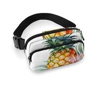 Modische Bauchtasche mit tropischem Ananas, mit verstellbarem Gurt, für Outdoor-Workout, Radfahren, Uni, weiß, 20 x 13 cm, Hüfttasche, weiß, 20x13cm, Hüfttasche