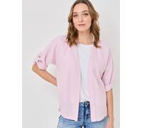 Modische Blusenjacke aus Leinen-Mix, eisrosa, Größe 46, Jeans Fritz