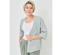 Modische Blusenjacke aus Leinen-Mix, oliv, Größe 46, Jeans Fritz