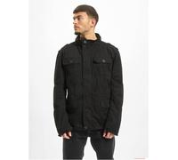 modische Brandit Britannia Feldjacke Herren Baumwoll-Jacke mit Stehkragen und Kapuze B3116 Schwarz S