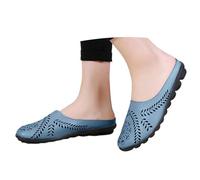 Modische Damen Slipper mit atmungsaktivem Lochmuster weicher Sohle für bequemen Komfort zu jeder Jahreszeit (Blue, 45)