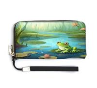 Modische Einkaufstasche, Motiv: Frosch im Teich, Designer-Schulterhandtaschen, Hobo-Tasche, niedliche Aufbewahrungstasche für Damen, Stil, 20 x 10,5 cm, Stil:, 20.0*10.5cm